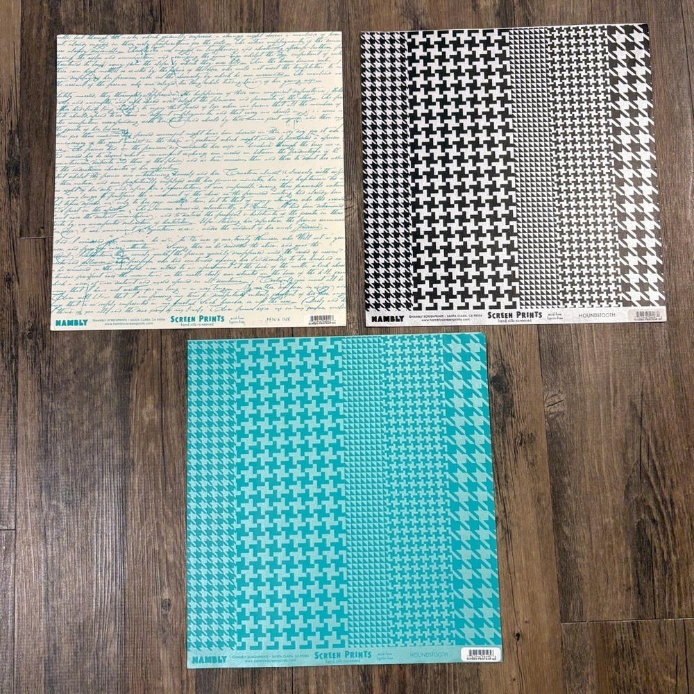 Chic Craft Paper Set - Floral, Script, Houndstooth Patterns - Picture 3 of 8
